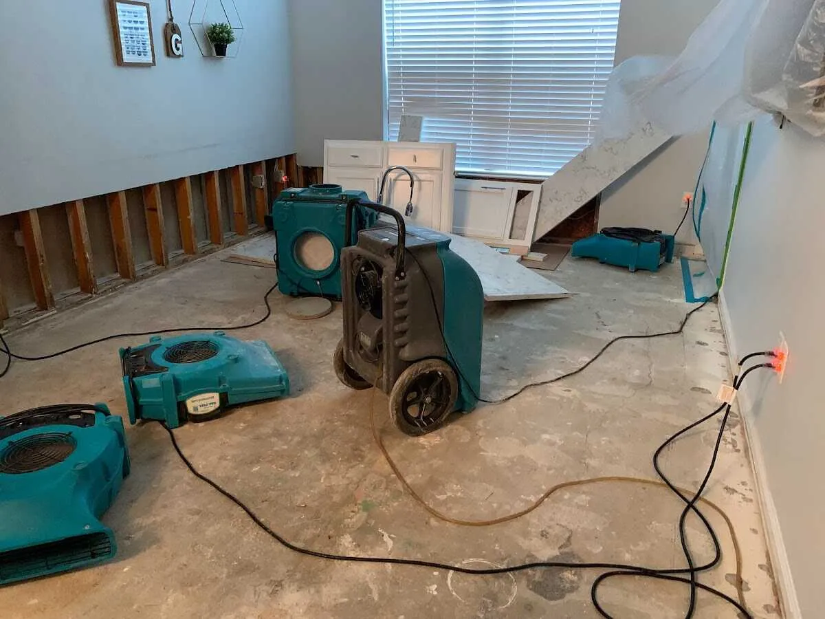 Dehumidifier in flood-cut room for Water Extraction & Removal in Hurst